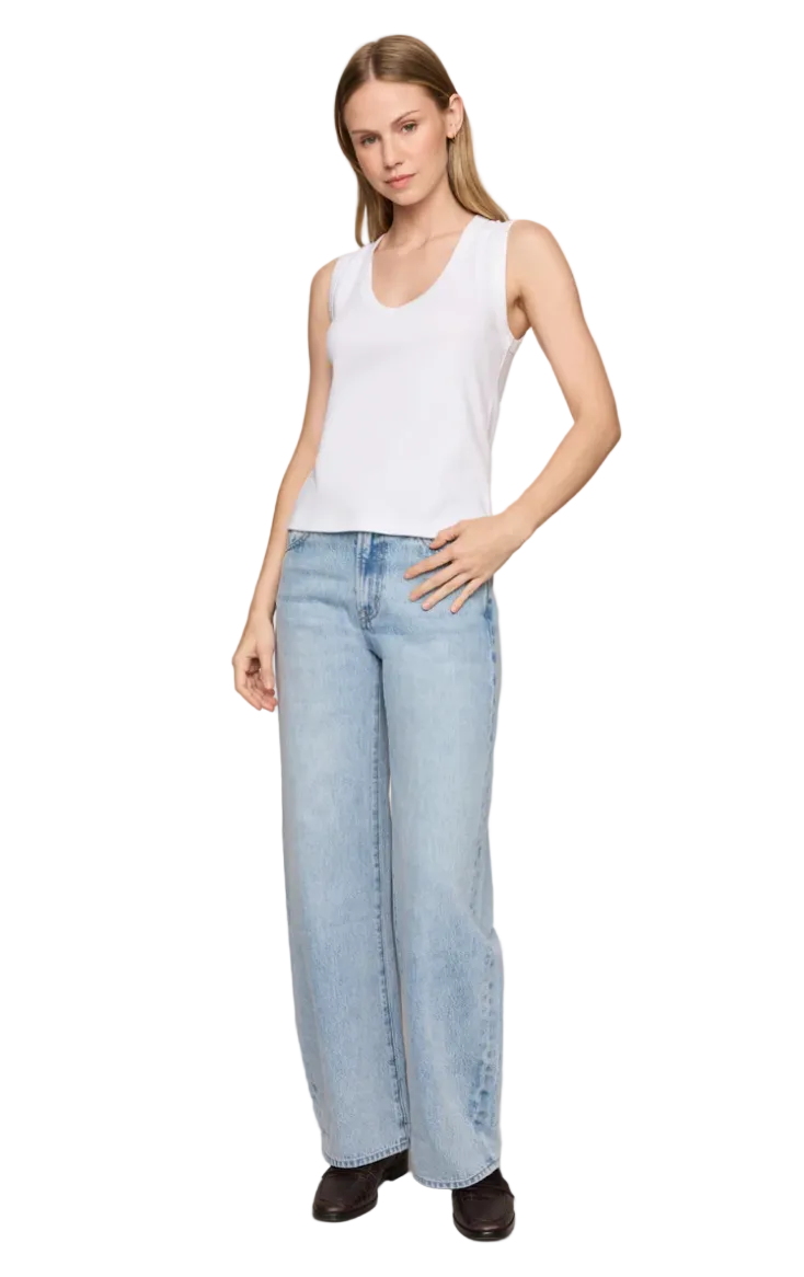Ellie V-Neck Tank-White
