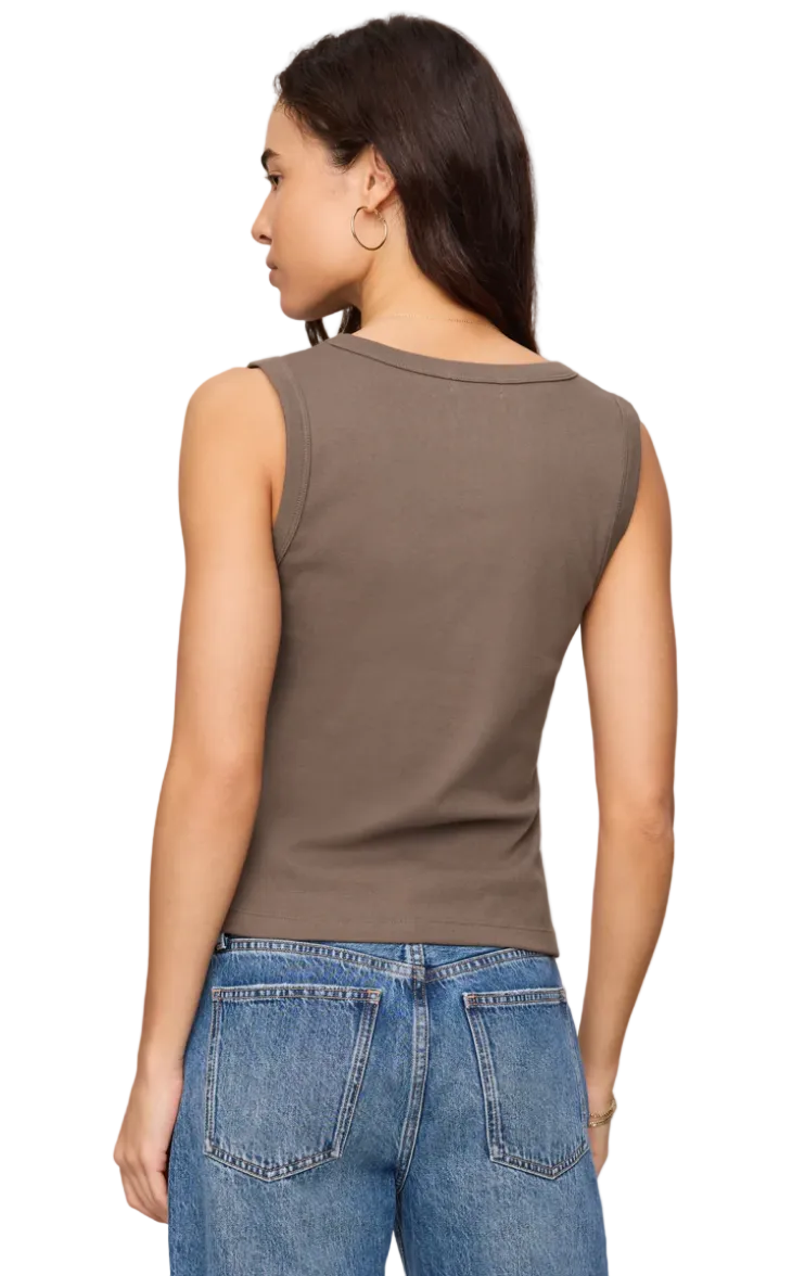 Ellie V-Neck Tank-Pebble