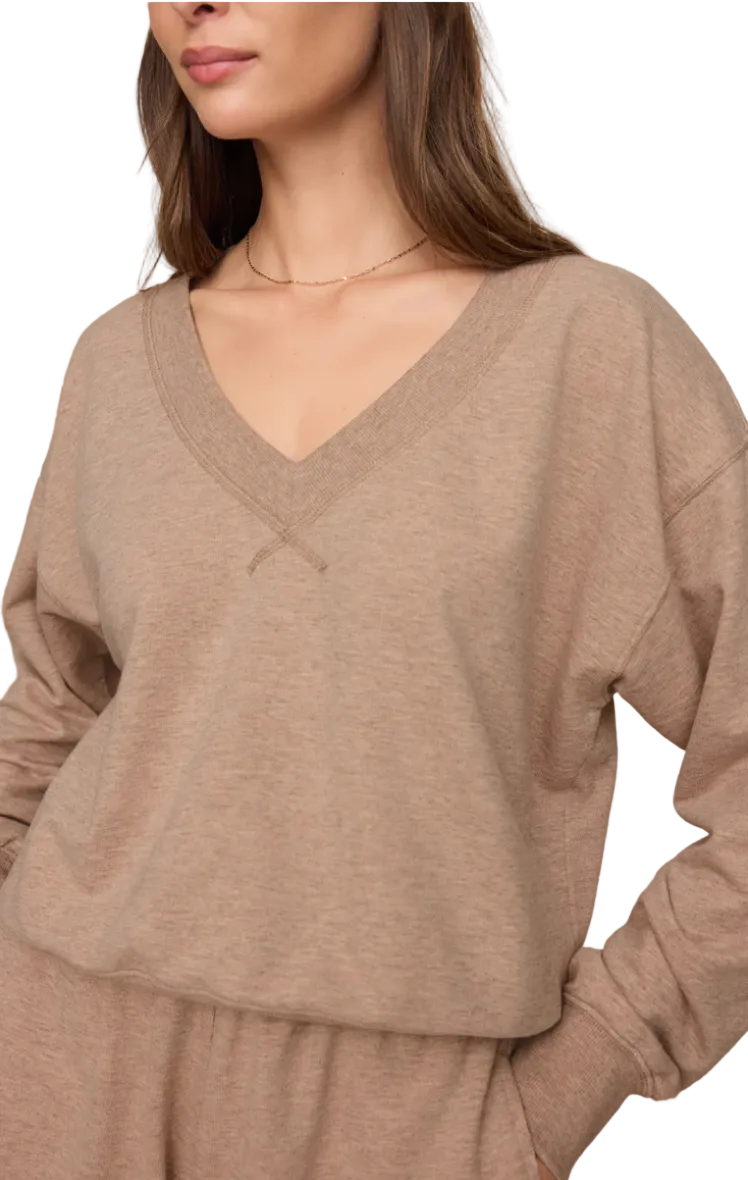 Everyday Long Sleeve V-Neck-Heather Ash
