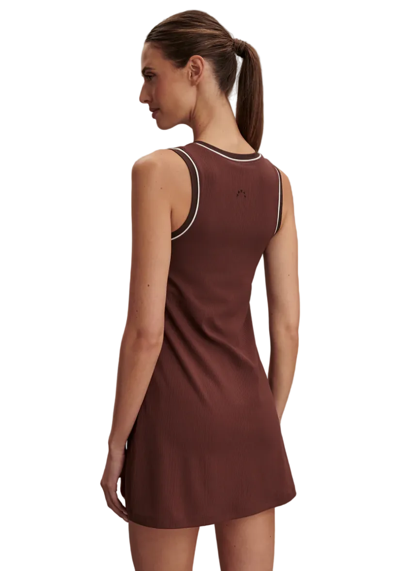 Kalani V-Neck Dress-Brown Stone