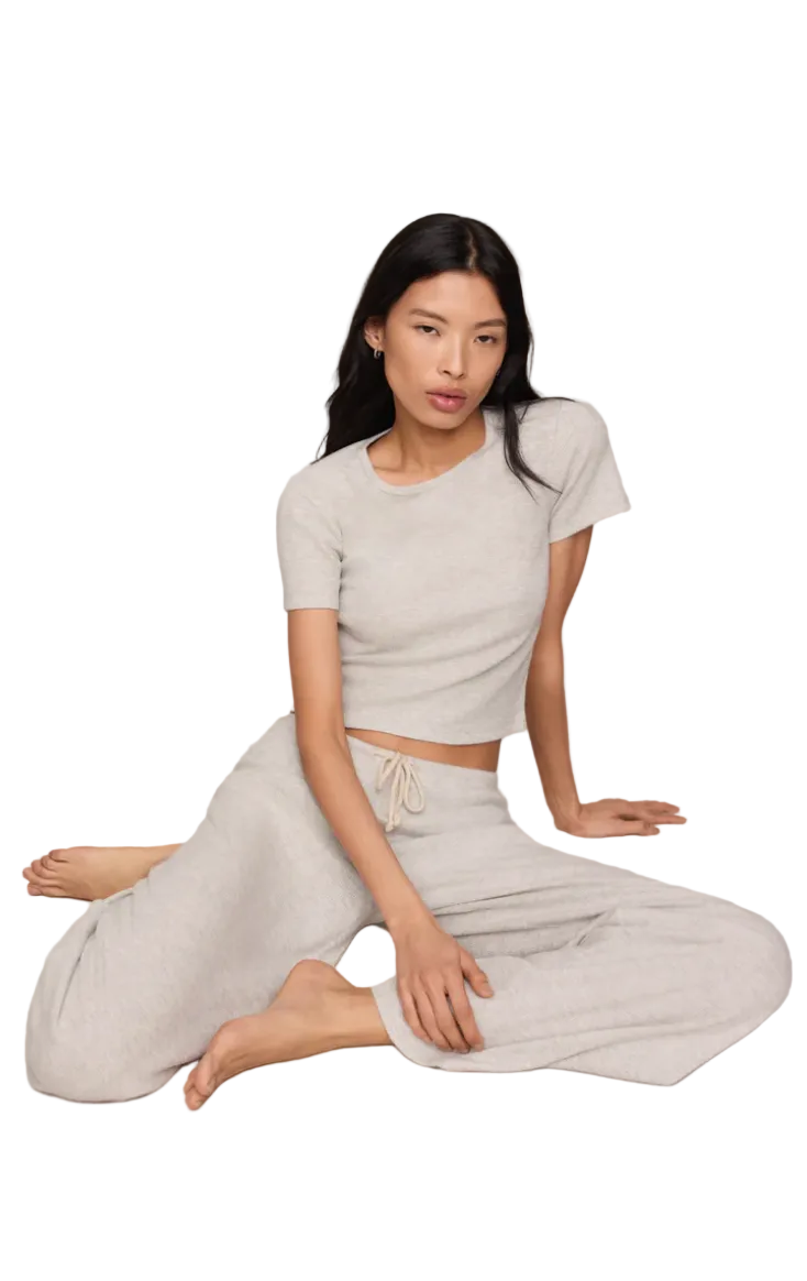 Waffle Pant-Feather Grey