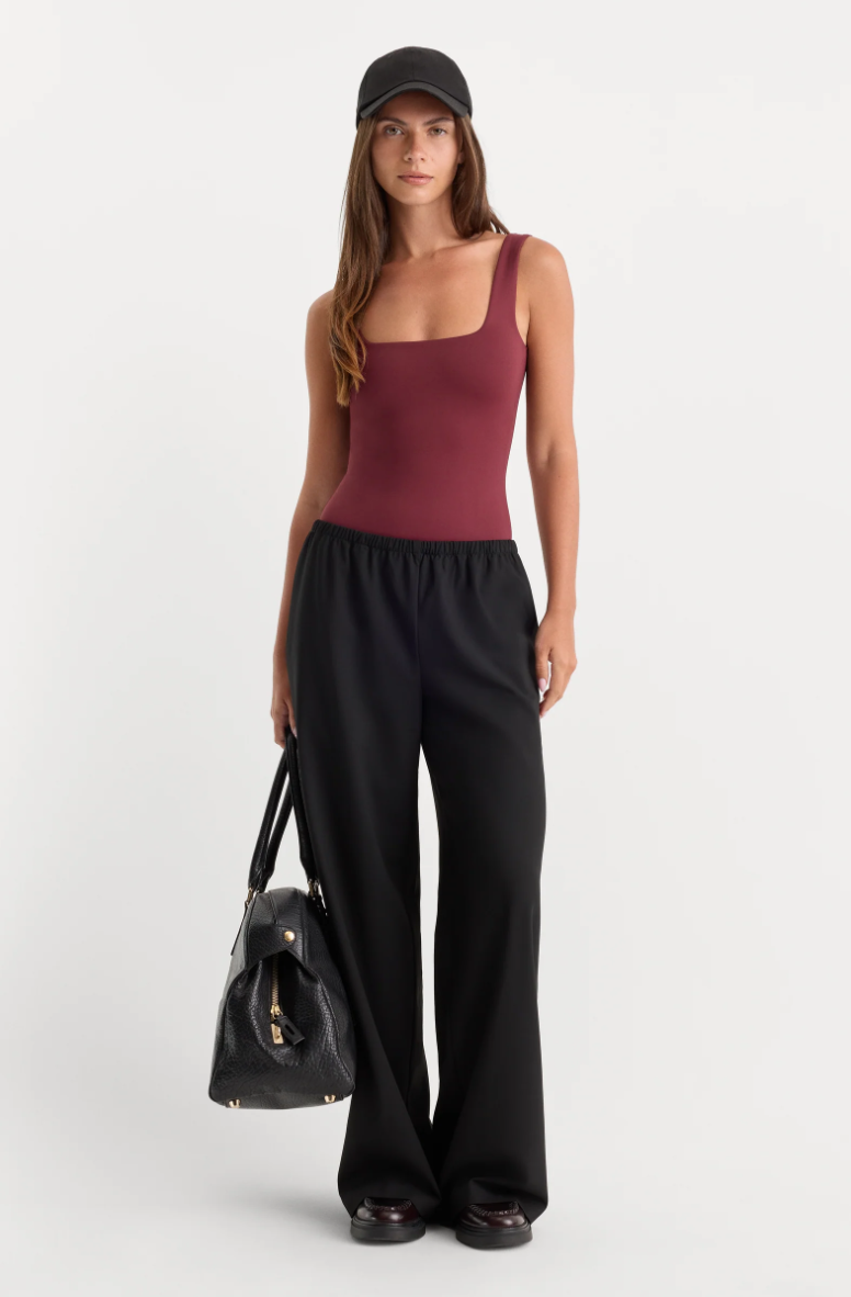 Modern Tank Bodysuit-Berry