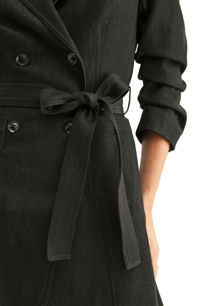 Lyanna Chambray Blazer Dress-Charcoal