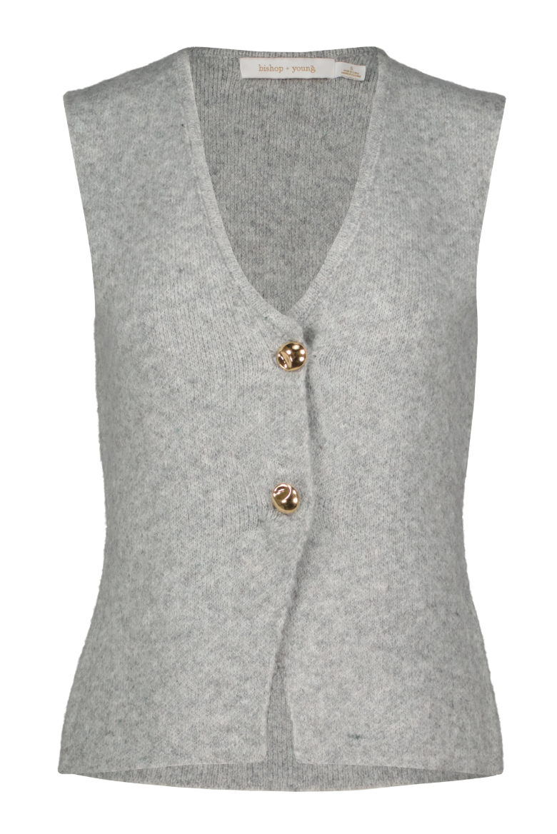Gelina Sleeveless Sweater-Grey