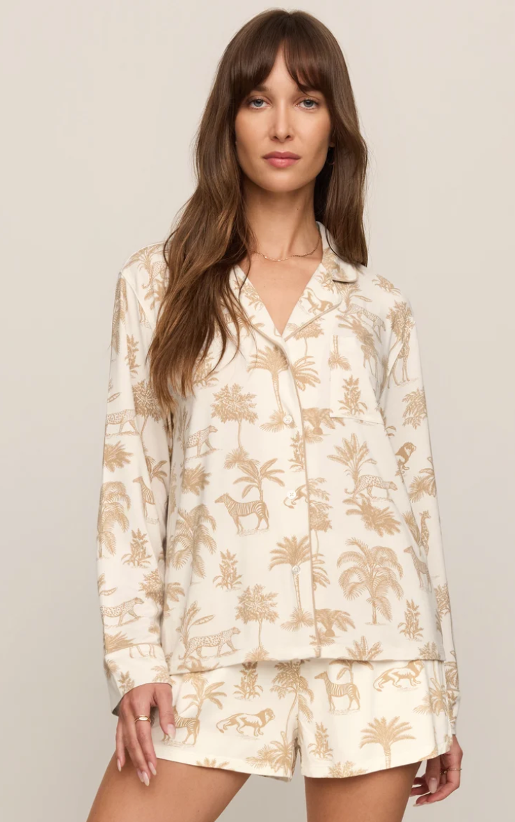 Safari Pajama Top-Bone