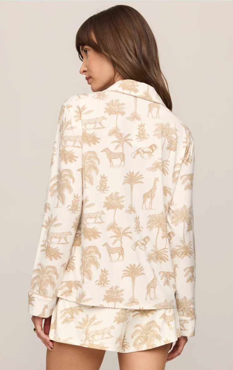 Safari Pajama Top-Bone