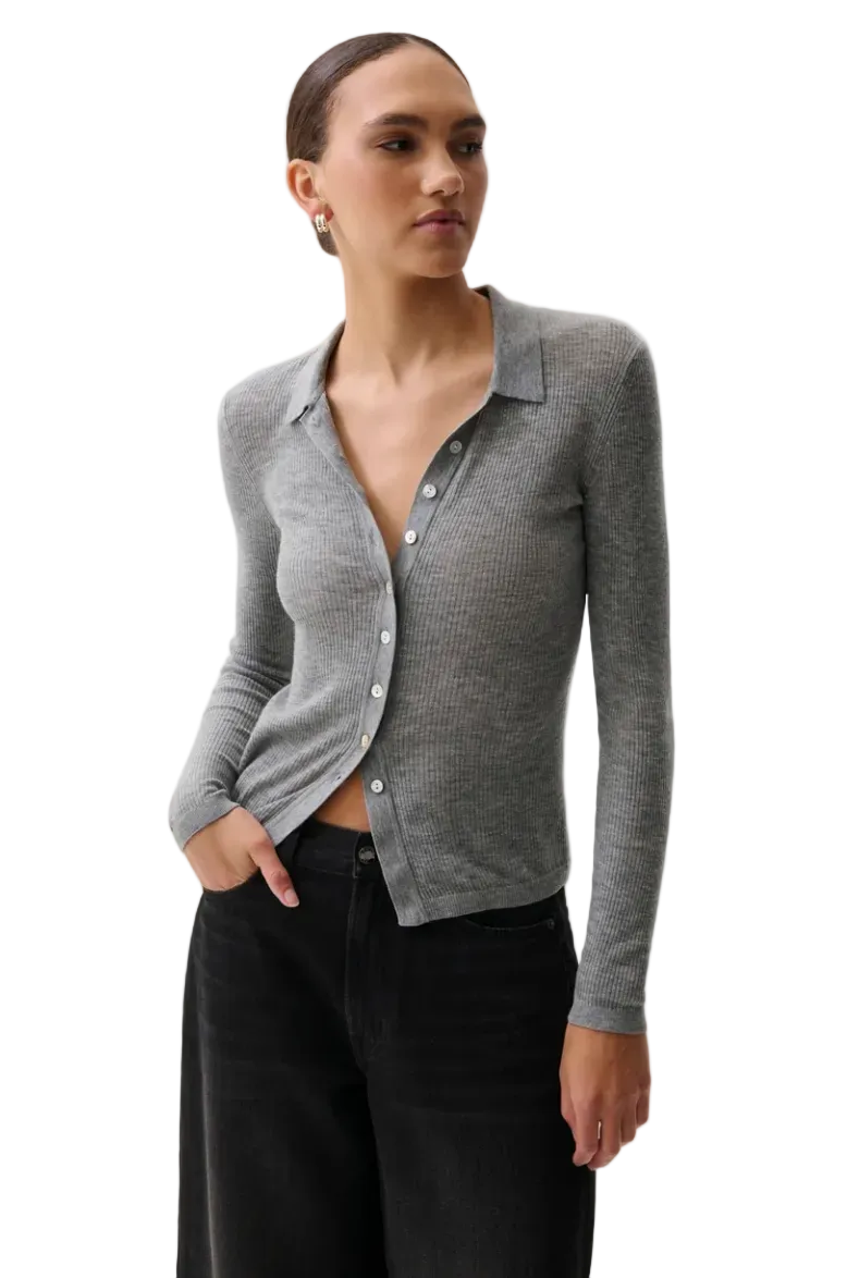 Korey Featherweight Cardigan-Grey