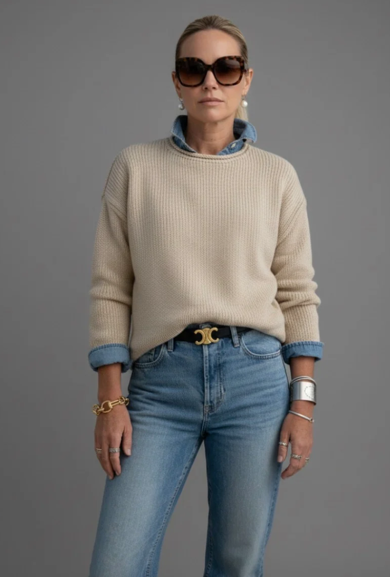 Cru Rollneck Sweater-Cream