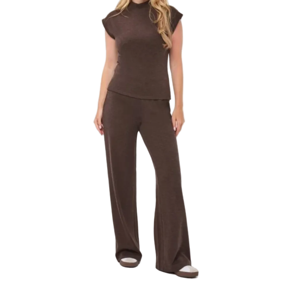 Sleeveless Mock Neck Top-Cocoa