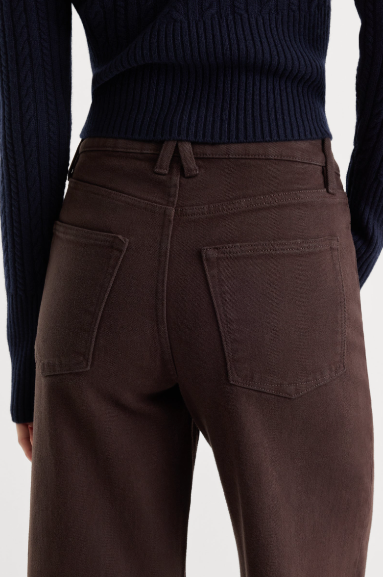 Good Waist Palazzo Ankle Jeans-Espresso