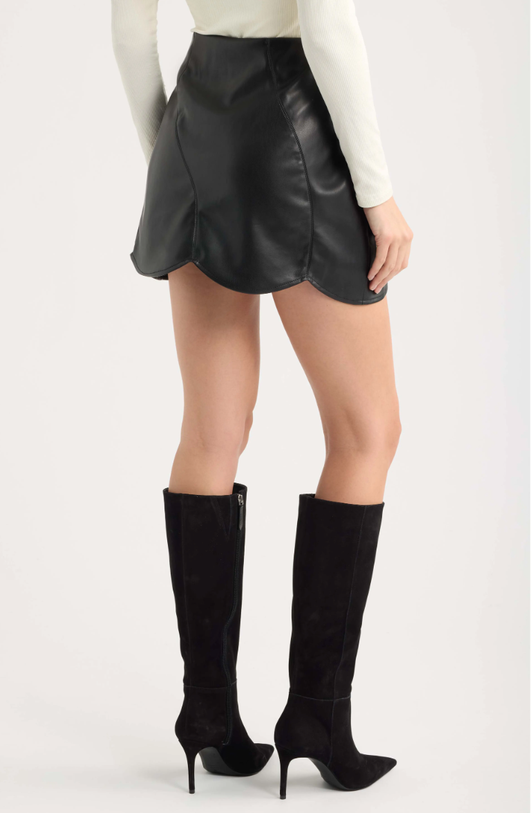 Aerosmith Faux Leather Skirt-Black