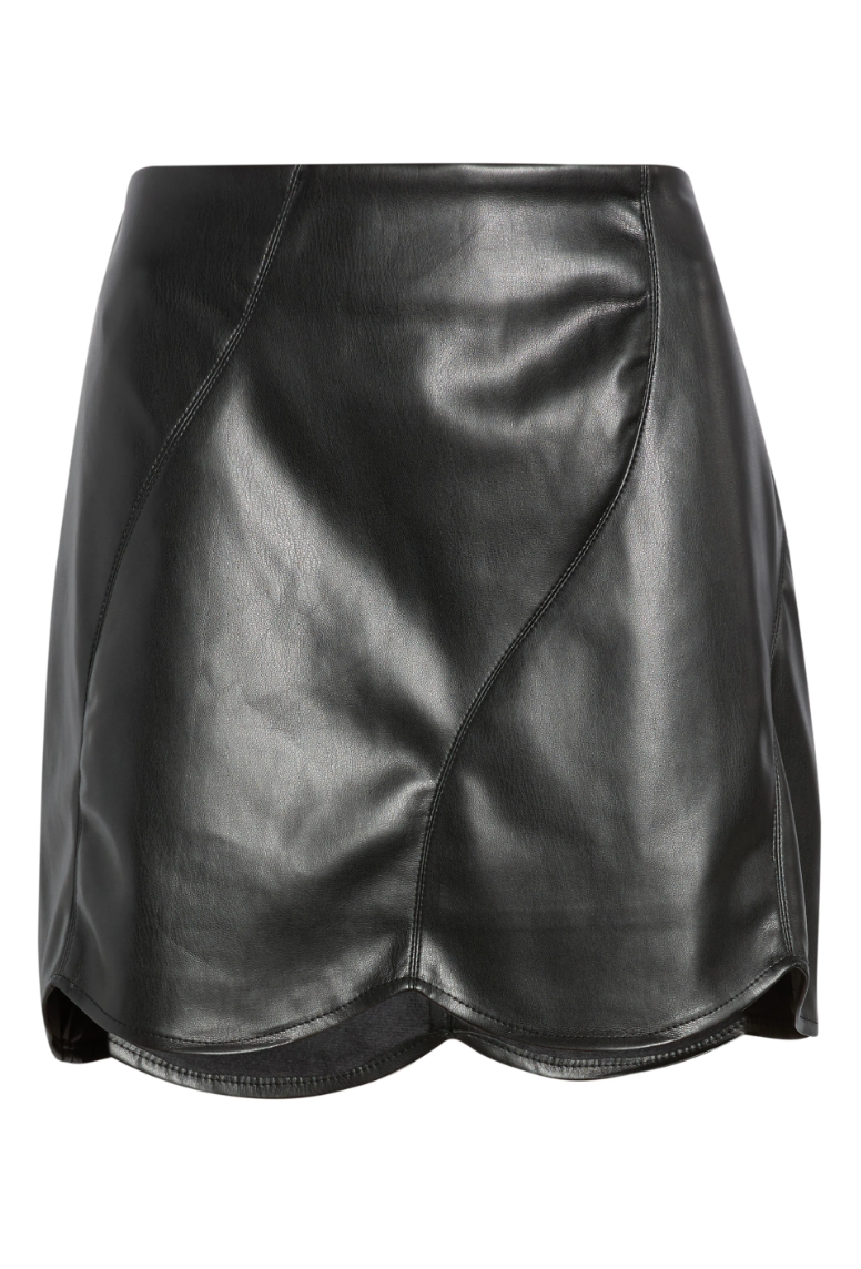 Aerosmith Faux Leather Skirt-Black