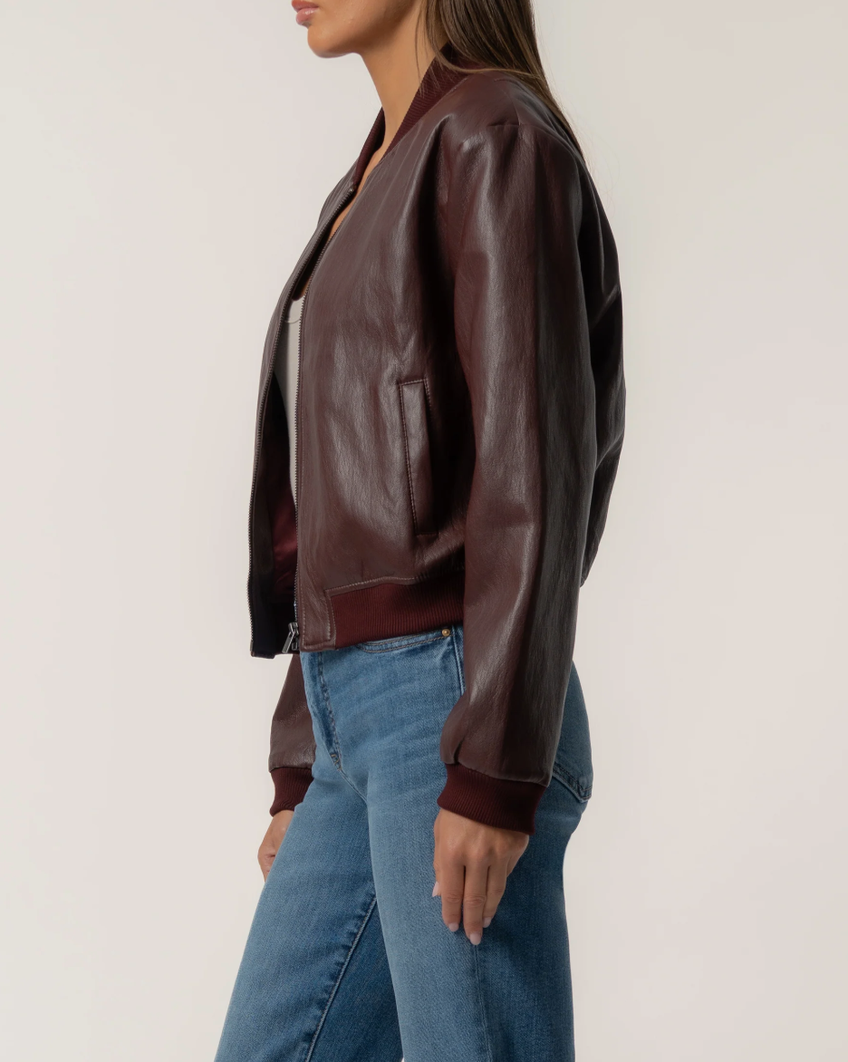 Steph Bomber Jacket-Bordeaux
