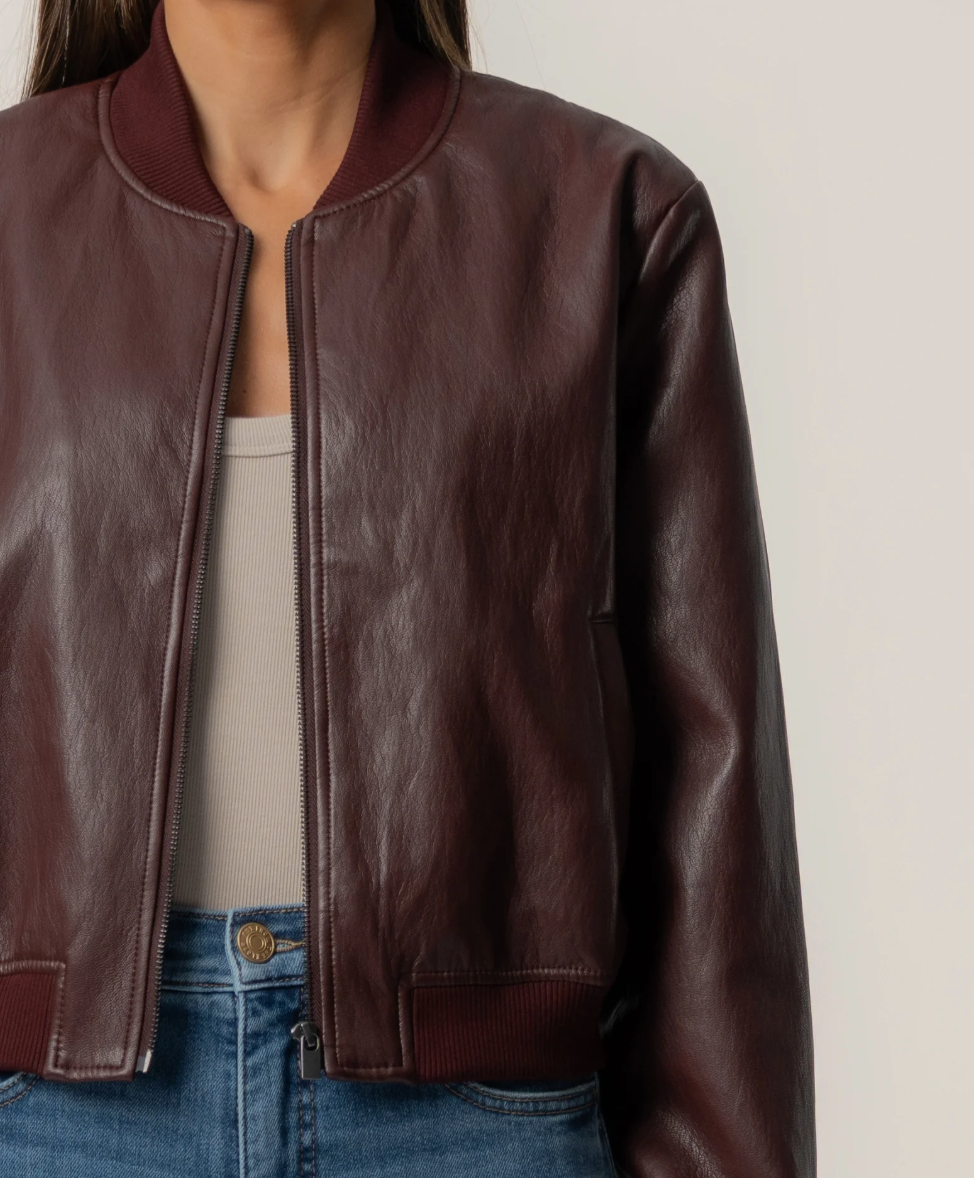 Steph Bomber Jacket-Bordeaux