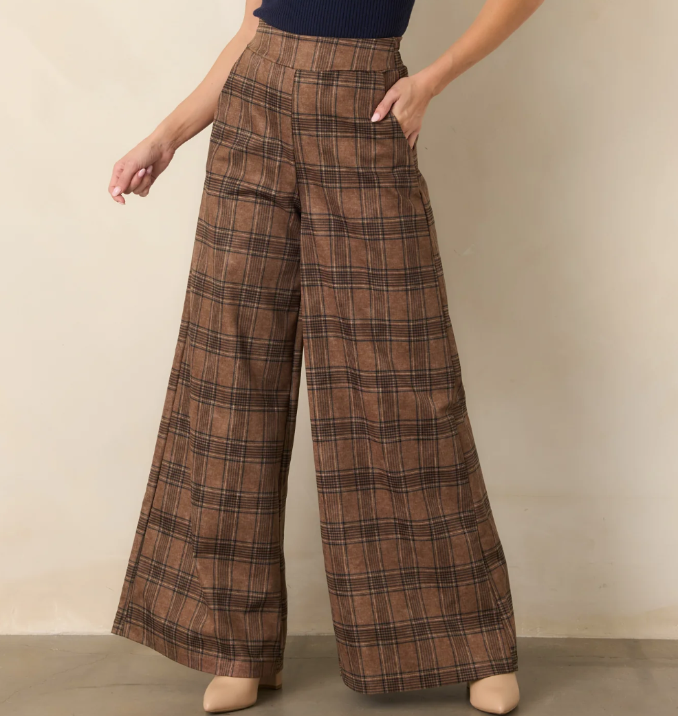 Mitchel Pant-Brown Plaid