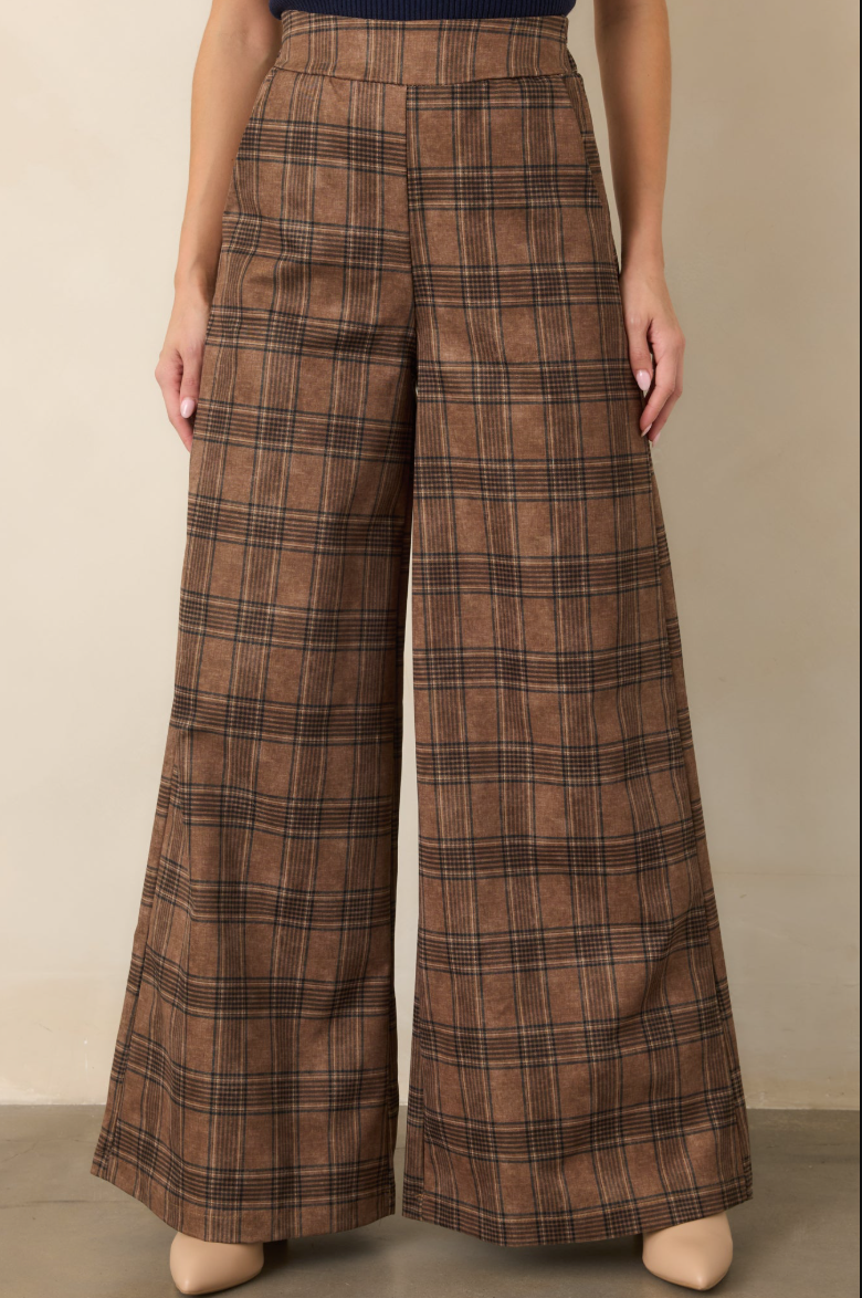 Mitchel Pant-Brown Plaid