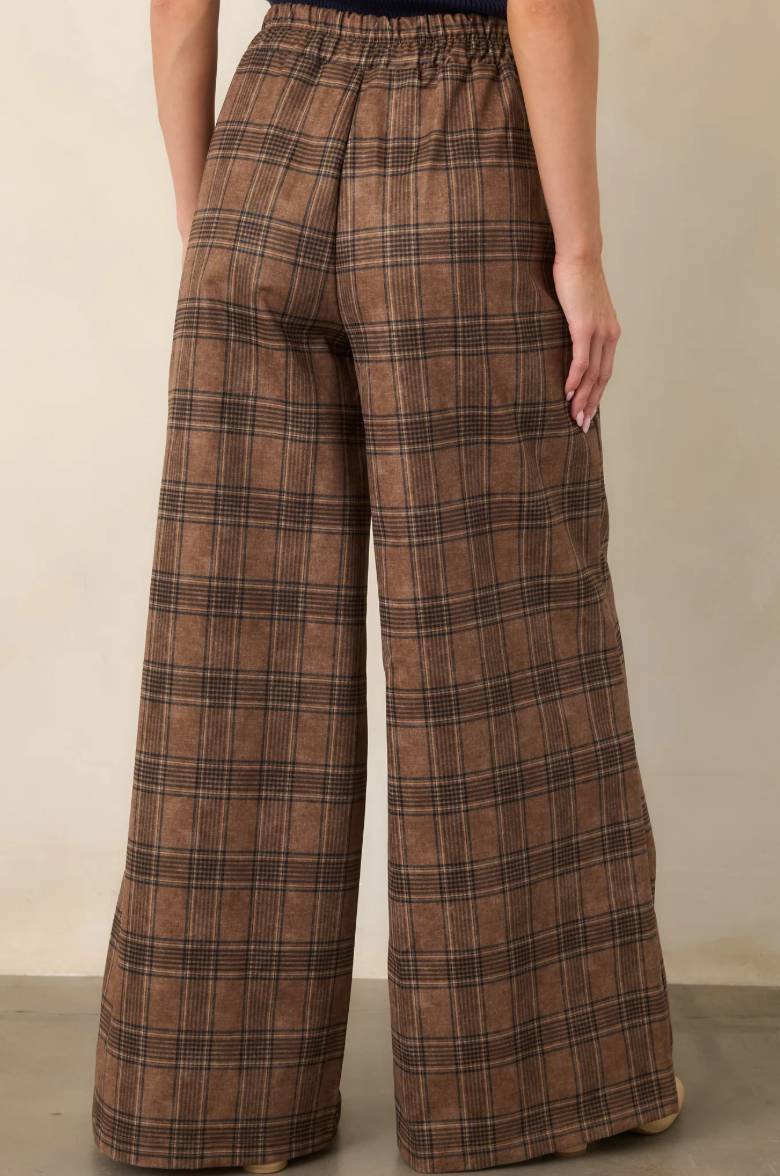 Mitchel Pant-Brown Plaid