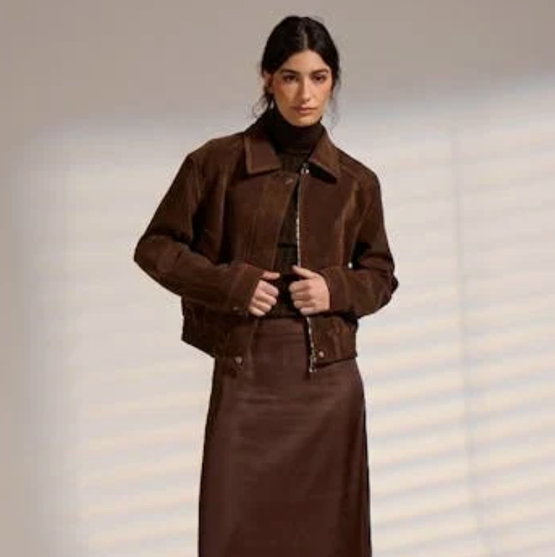 Taita Suede Jacket-Chocolate