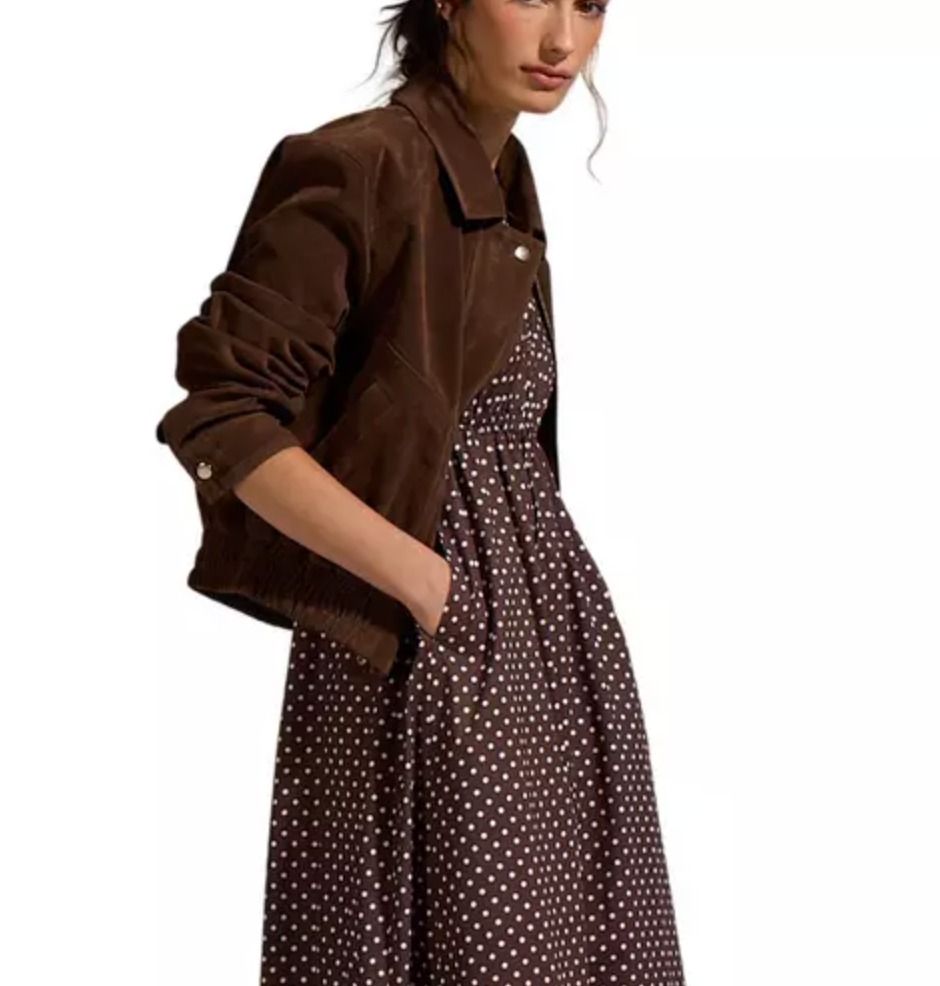 Taita Suede Jacket-Chocolate