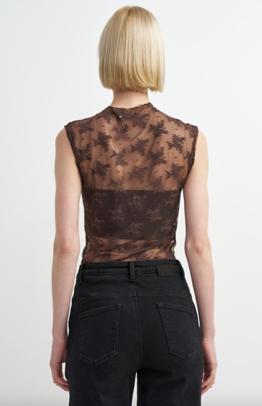 Sheer Floral Lace Top