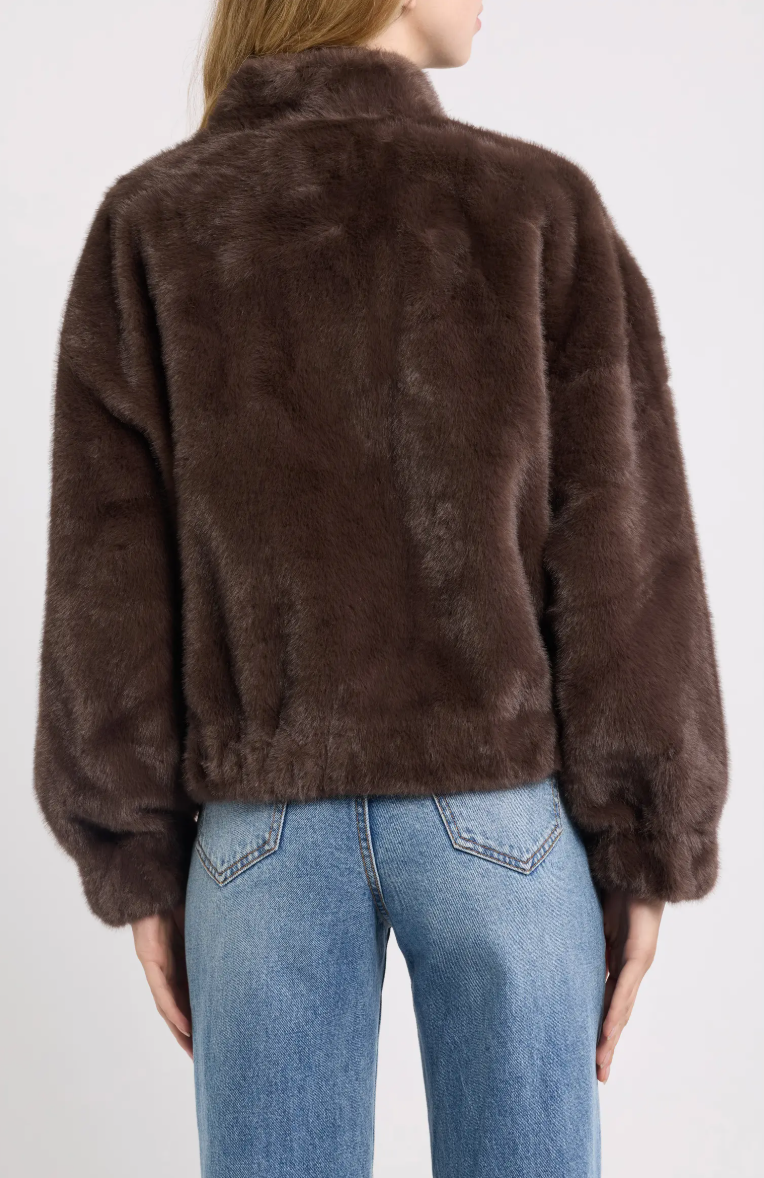 Badet Faux Fur Jacket-Chocolate