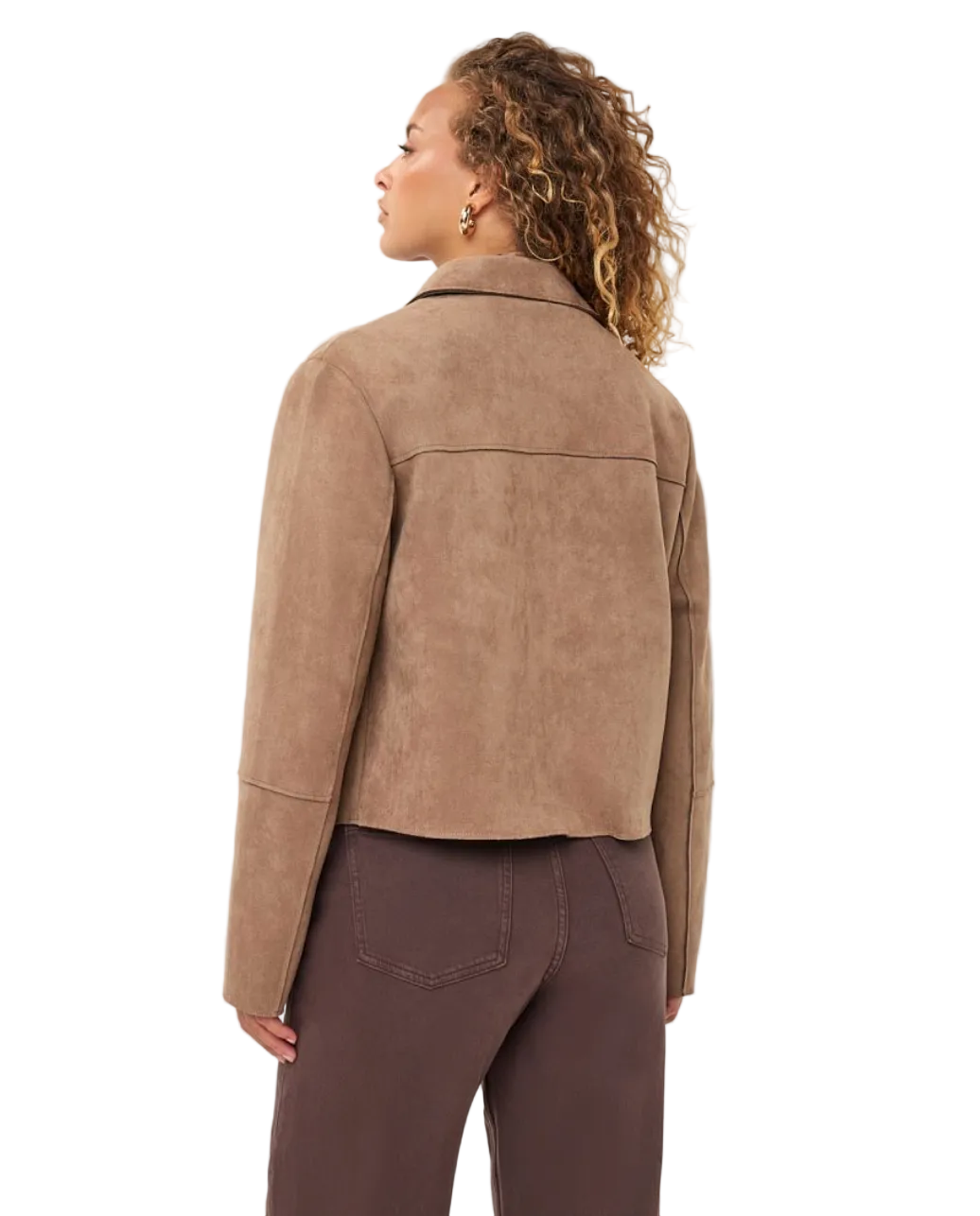 Suede Short Jacket-Sand