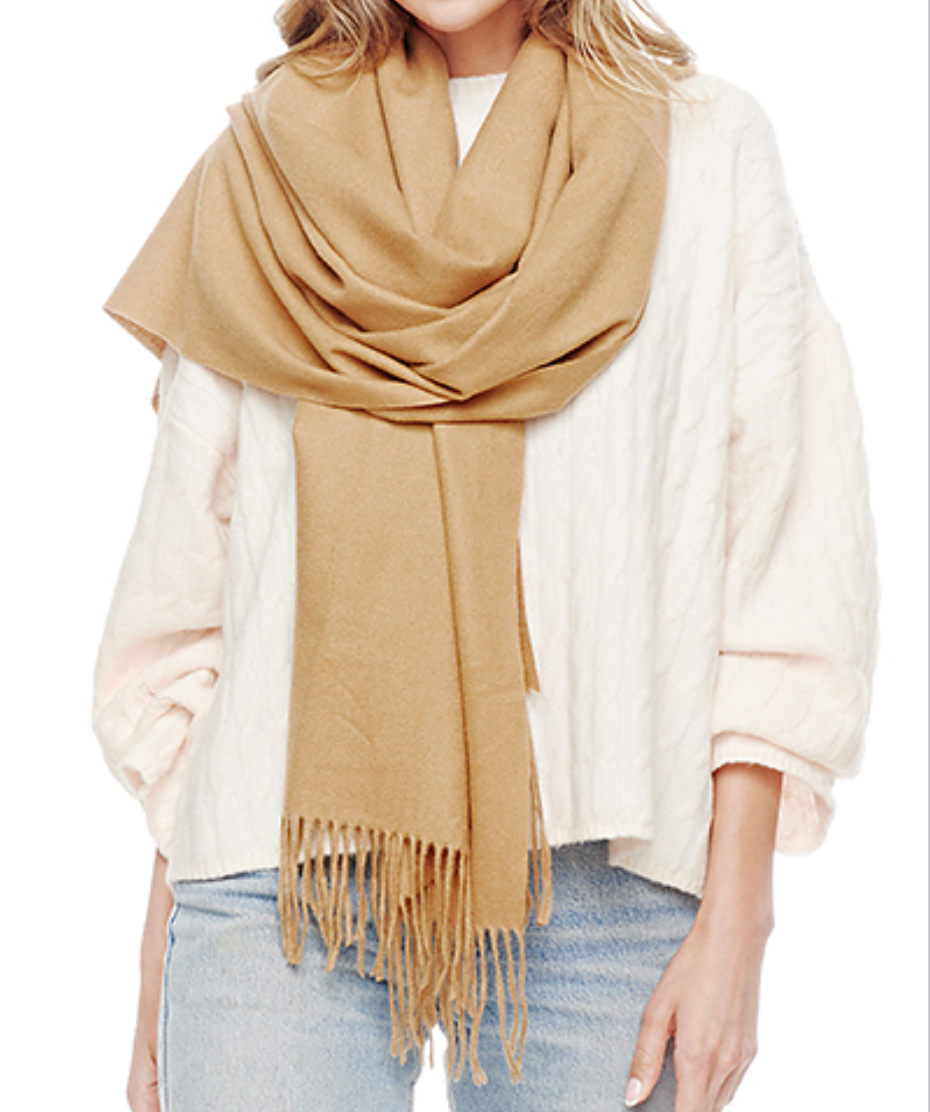 Cashmere Blend Scarf-Camel