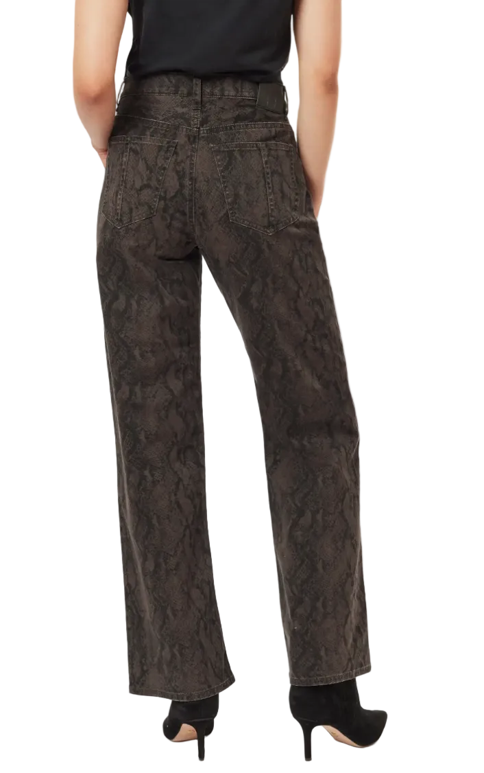 Blaine Straight Jean-Brown Snake Print