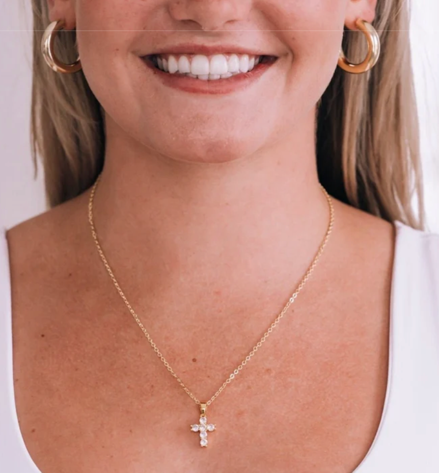 Grace Necklace-CZ Cross