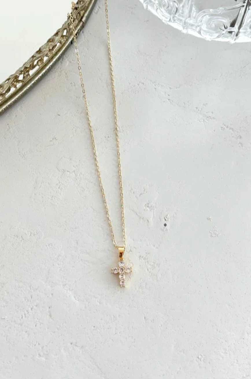 Grace Necklace-CZ Cross