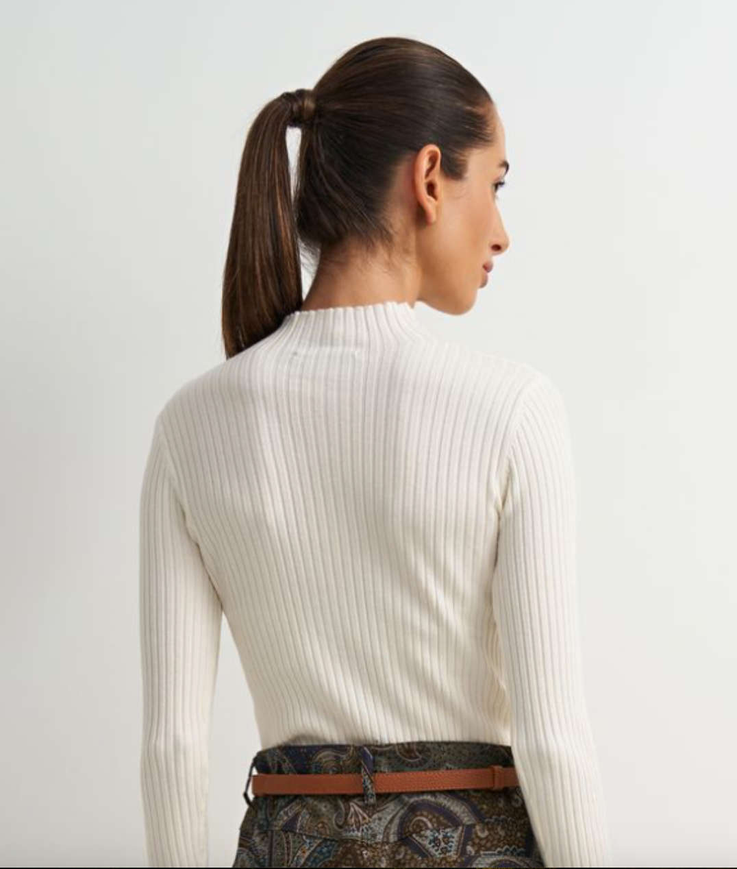 River Mock Ribbed Top-Cream
