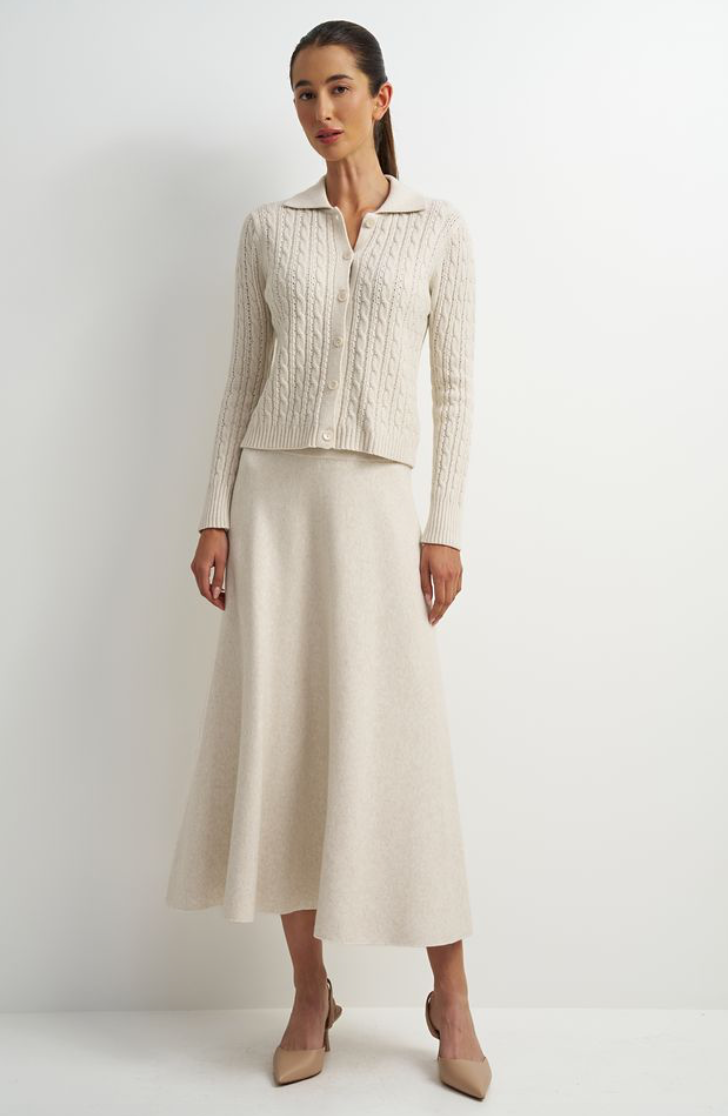 Collared Cardigan-Cream