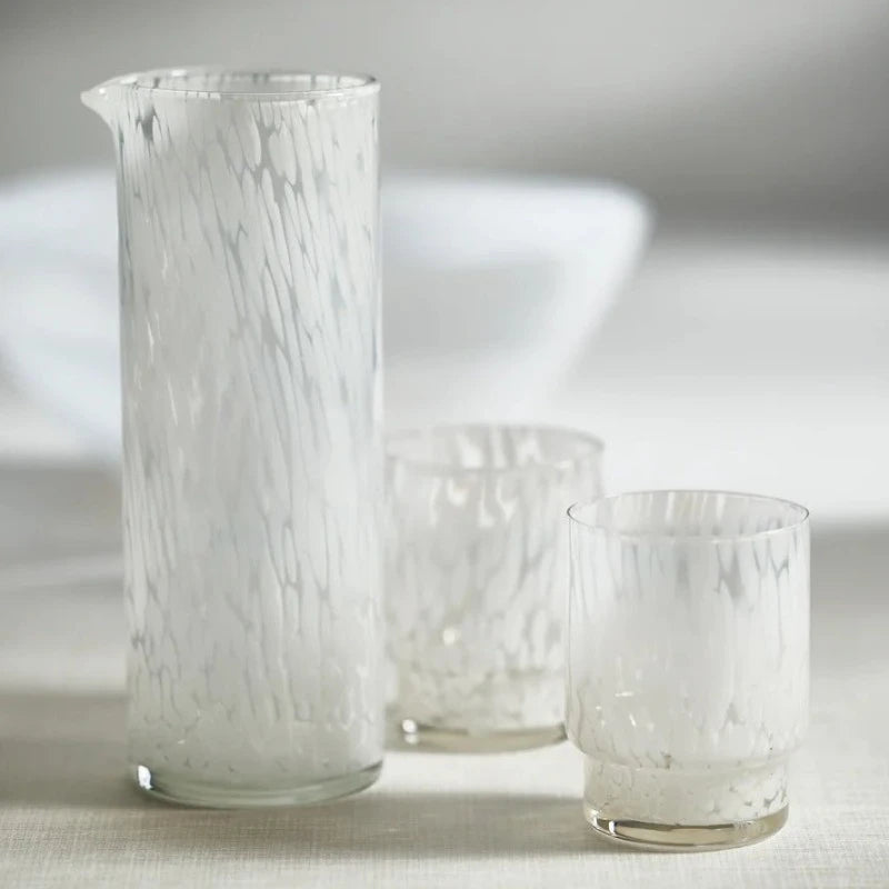White Tortoise Glass Pitcher