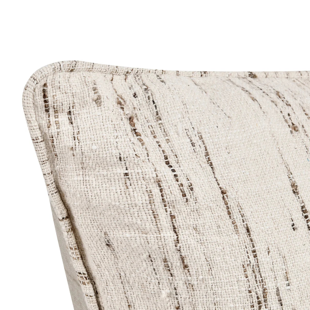 22x22 Textured Linen Pillow-Ivory/Brown