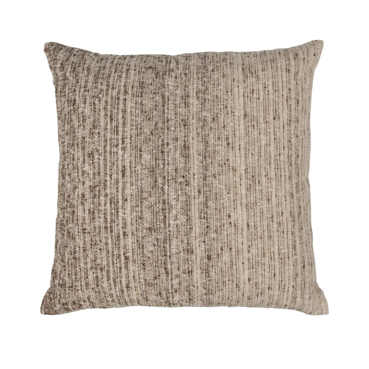 22x22 Textured Linen Pillow-Natural/Cocoa Brown