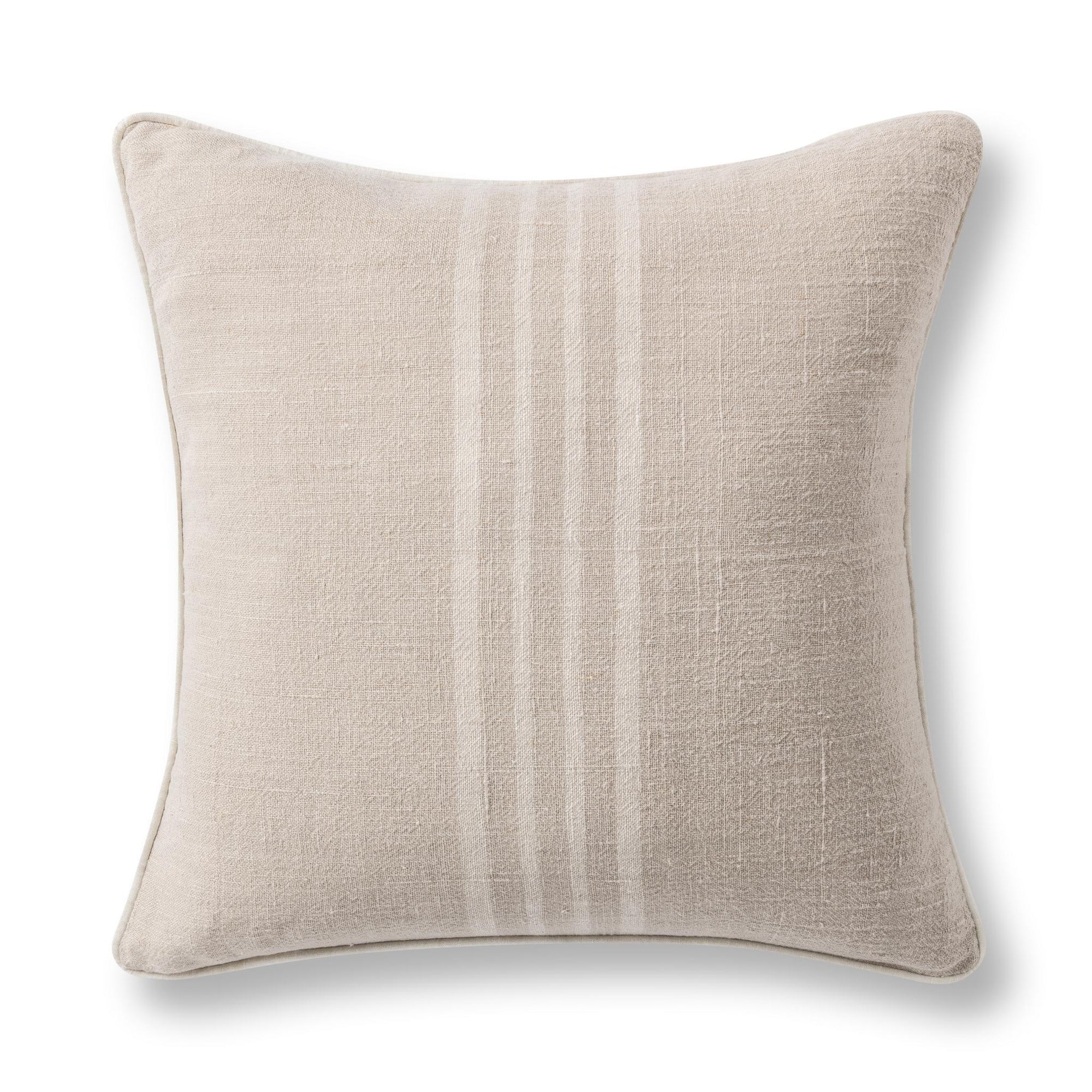 22x22 Newport Natural/Ivory Linen Pillow