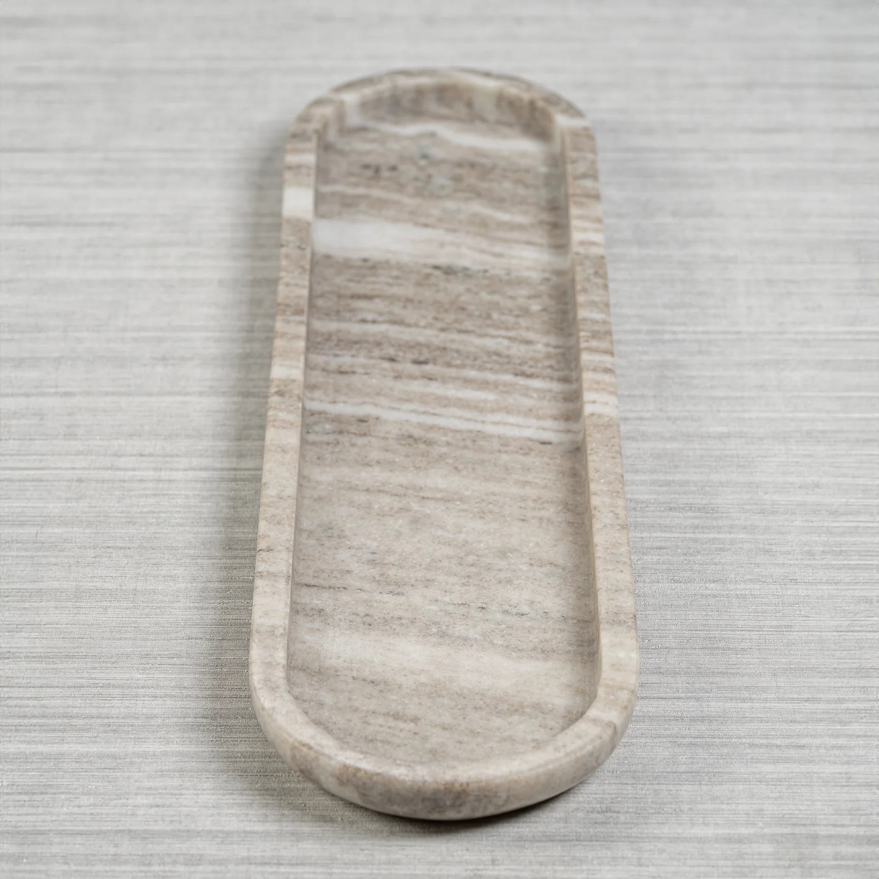 Long Oval Marble Tray-Taupe