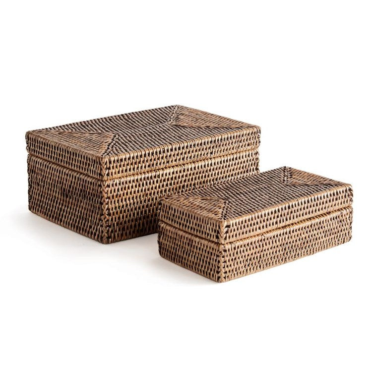 Burma Rattan Lidded Boxes (2 Sizes)