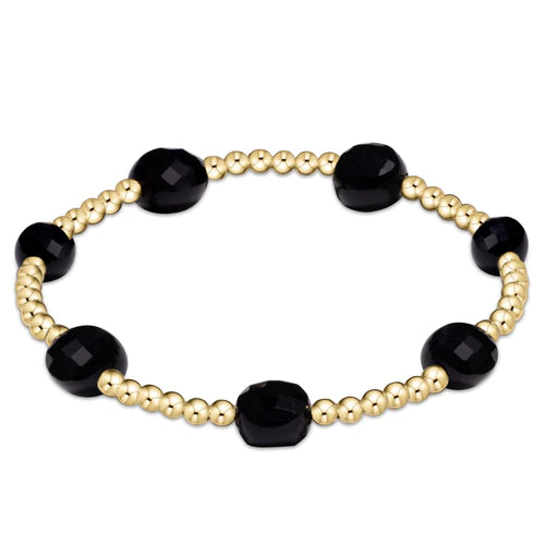 Admire Gold 3mm Bracelet-Faceted Onyx