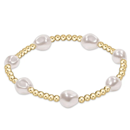 Admire Gold 3mm Bracelet-Pearl