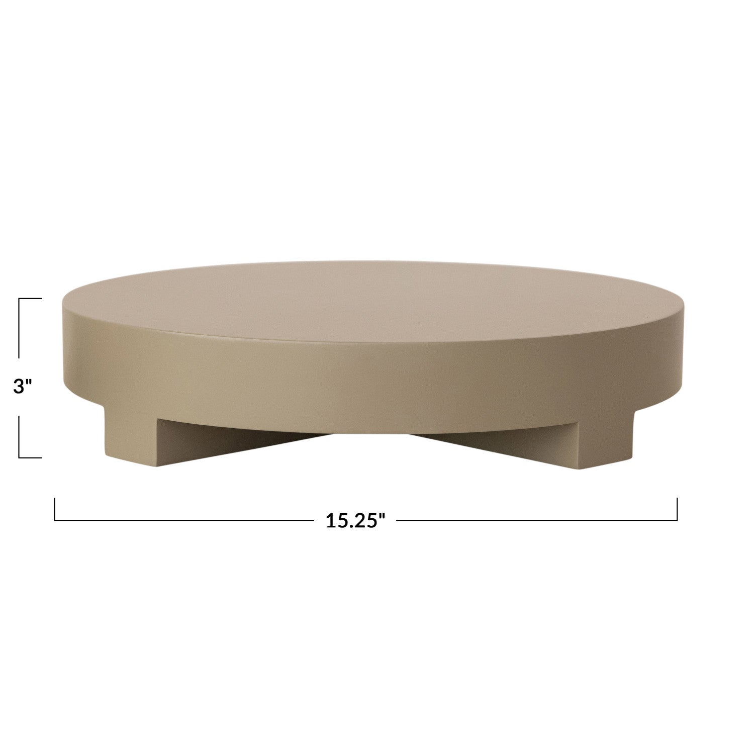 Round Lacquered Pedestal-Taupe