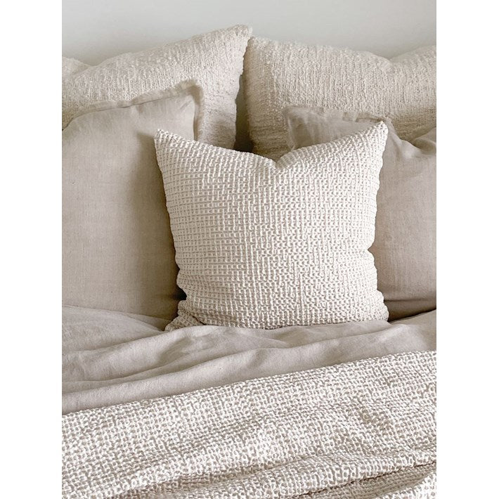 Ivory & Taupe Waffle Weave Pillow (4 Sizes)