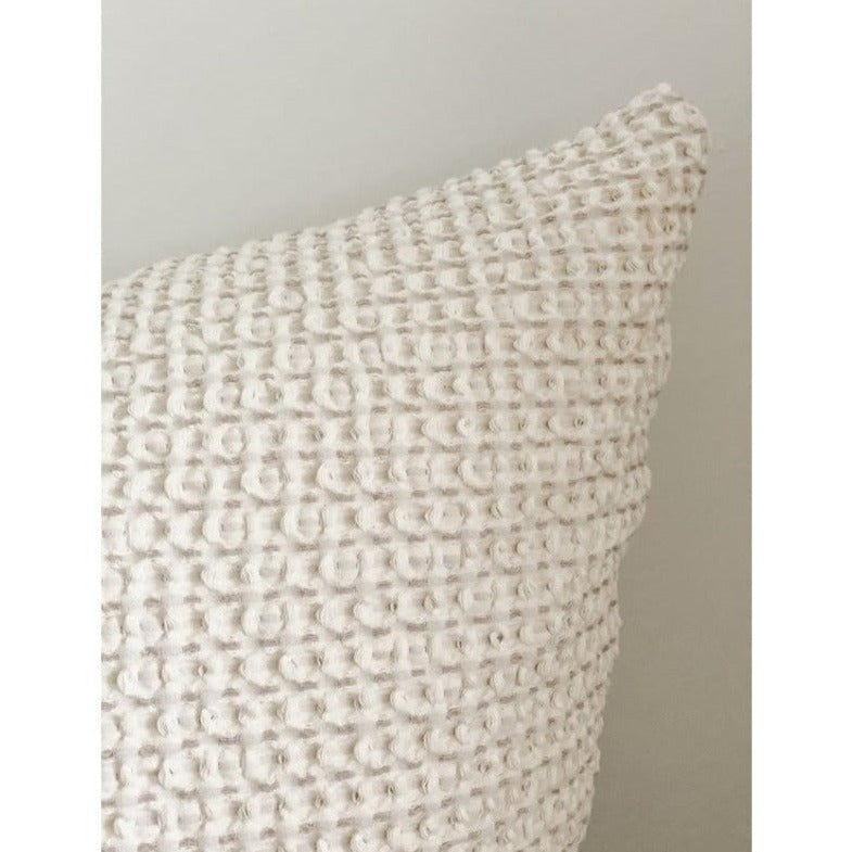 Ivory & Taupe Waffle Weave Pillow (4 Sizes)