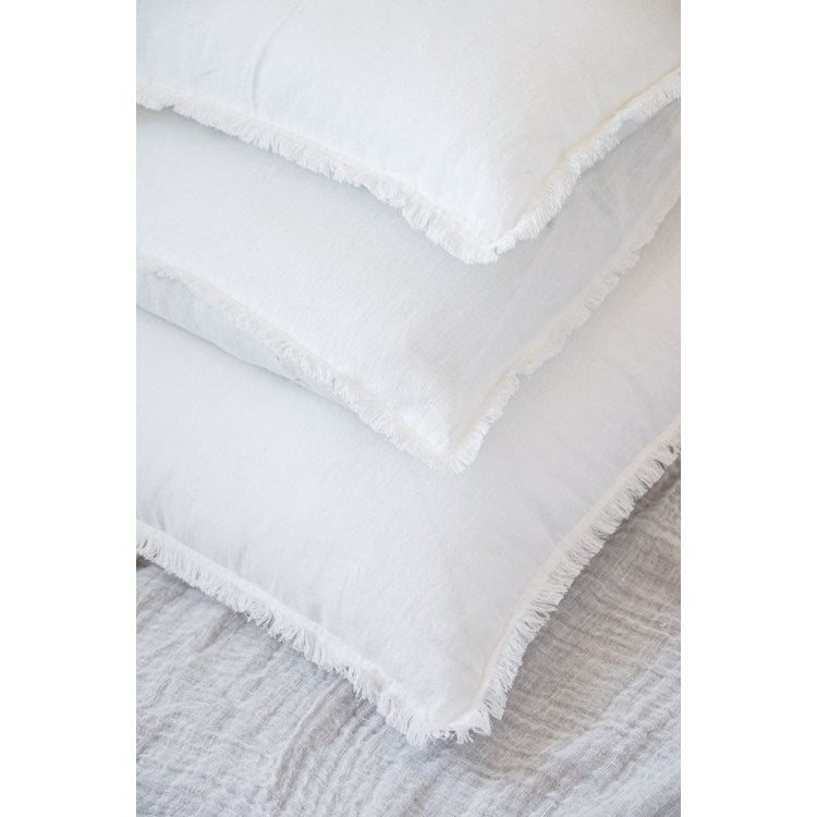 Soft White Linen Pillow 26x26