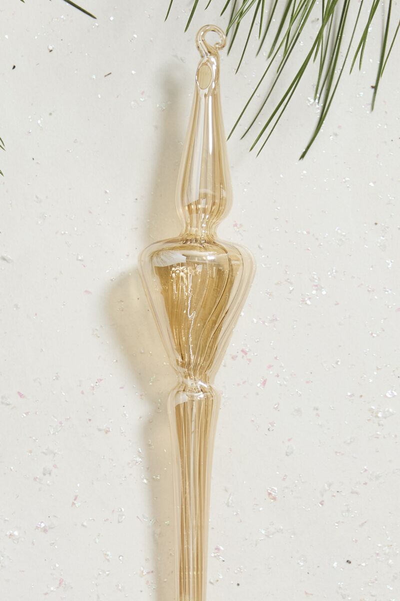 Amber Angled Icicle Ornament