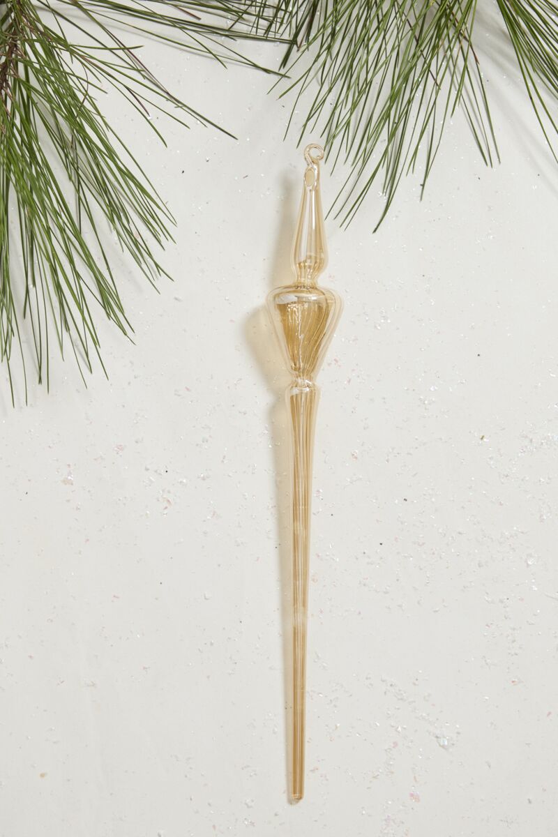Amber Angled Icicle Ornament