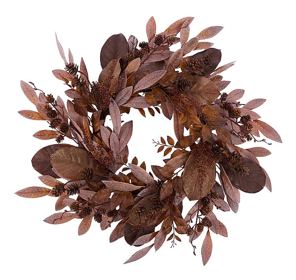 26" Autumn Mixed Leaf Wreath