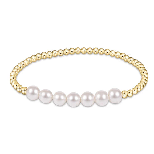 3mm Beaded Bliss Bracelet-6mm Pearl