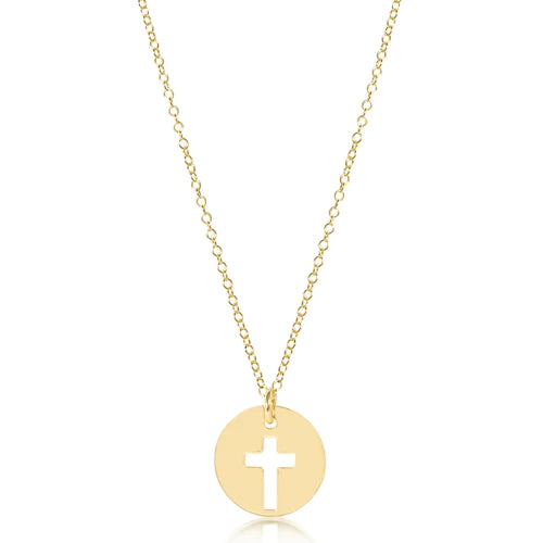 Blessed Gold Disc Charm Necklace
