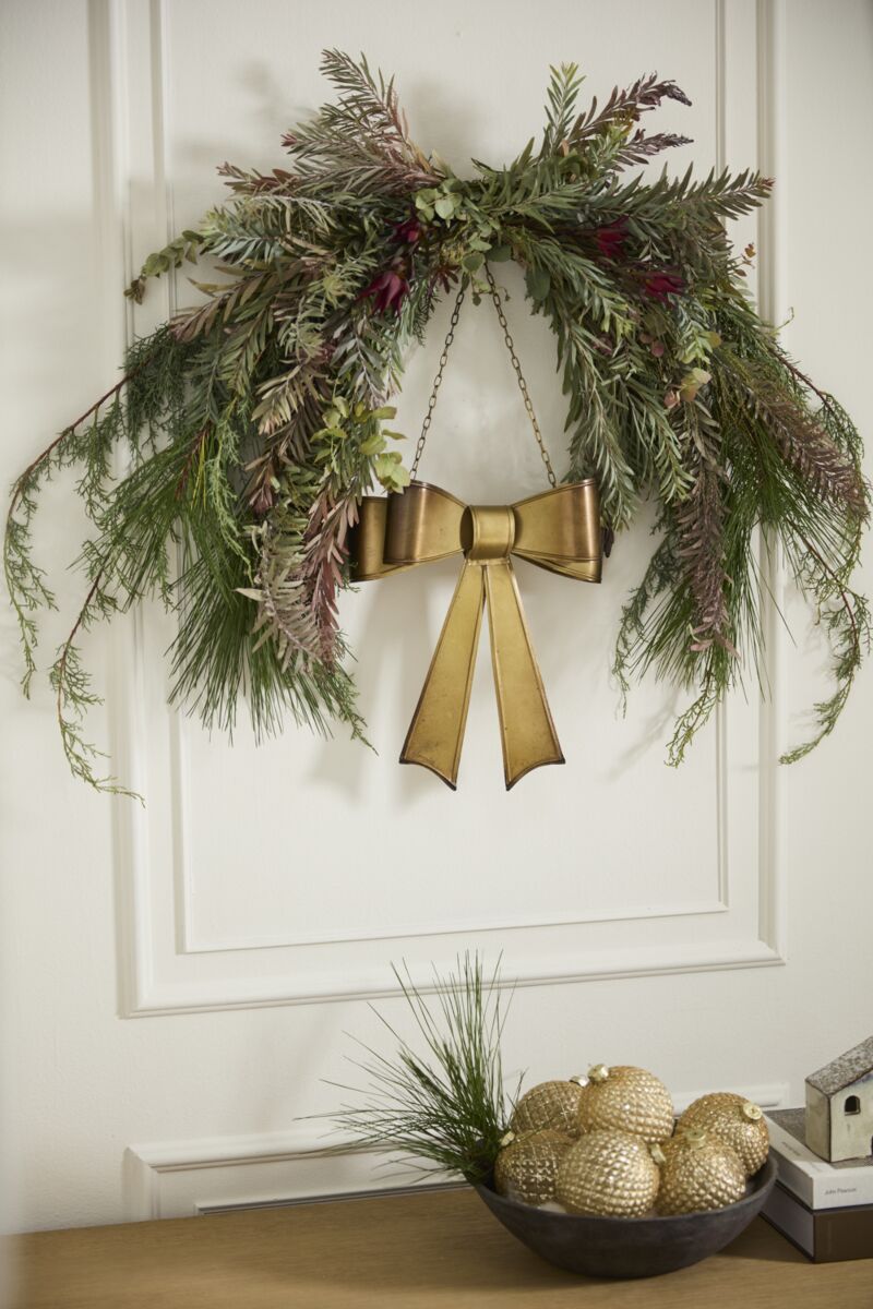 Bow Wreath-Antique Gold